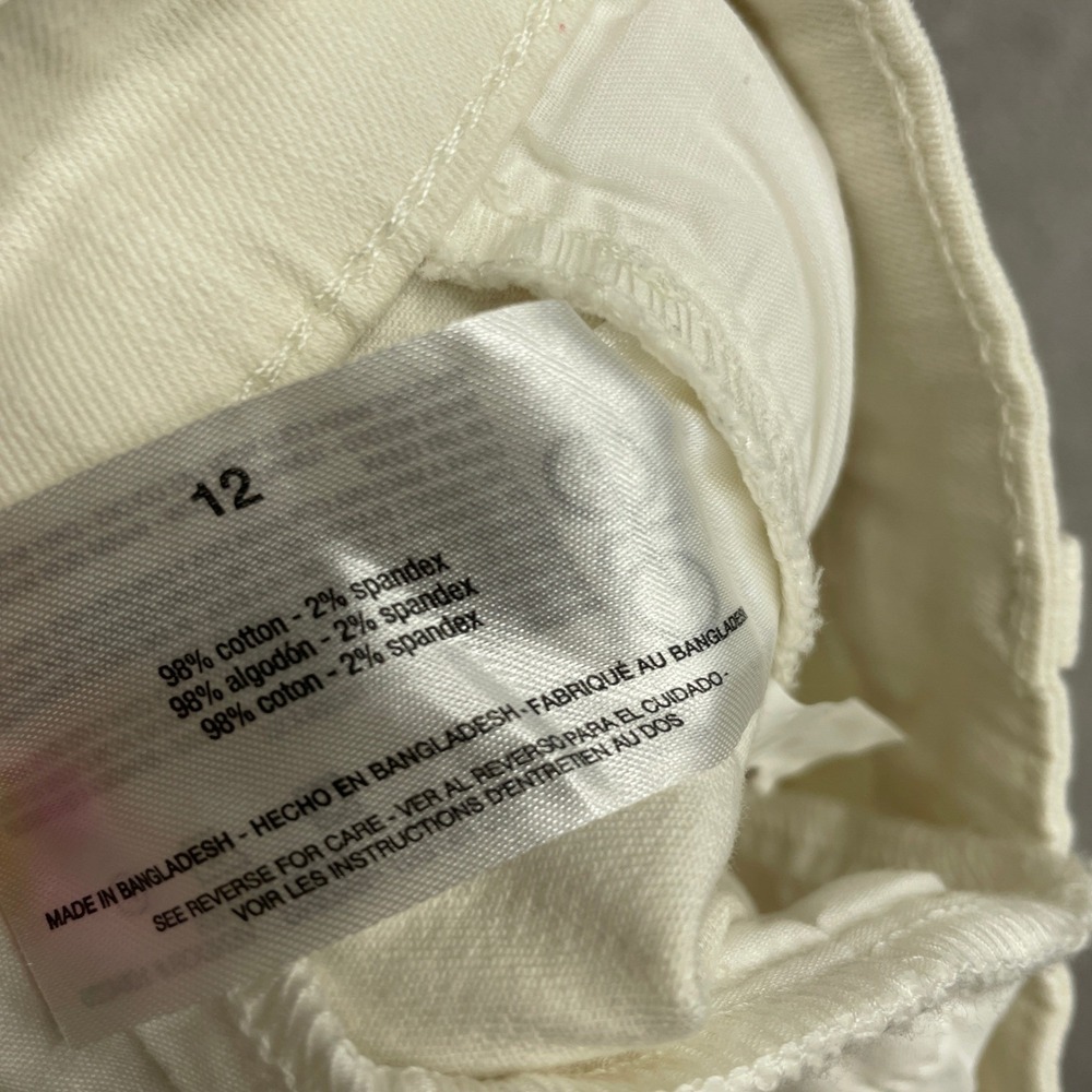 NEW Ella Moss Women's Size 12 Wide Leg Crop Pants Cream Cotton Blend - Picture 6 of 12